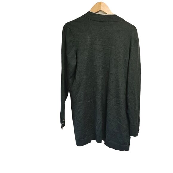 Christopher & Banks Cardigan Kelly Green Open Front - Picture 2 of 5